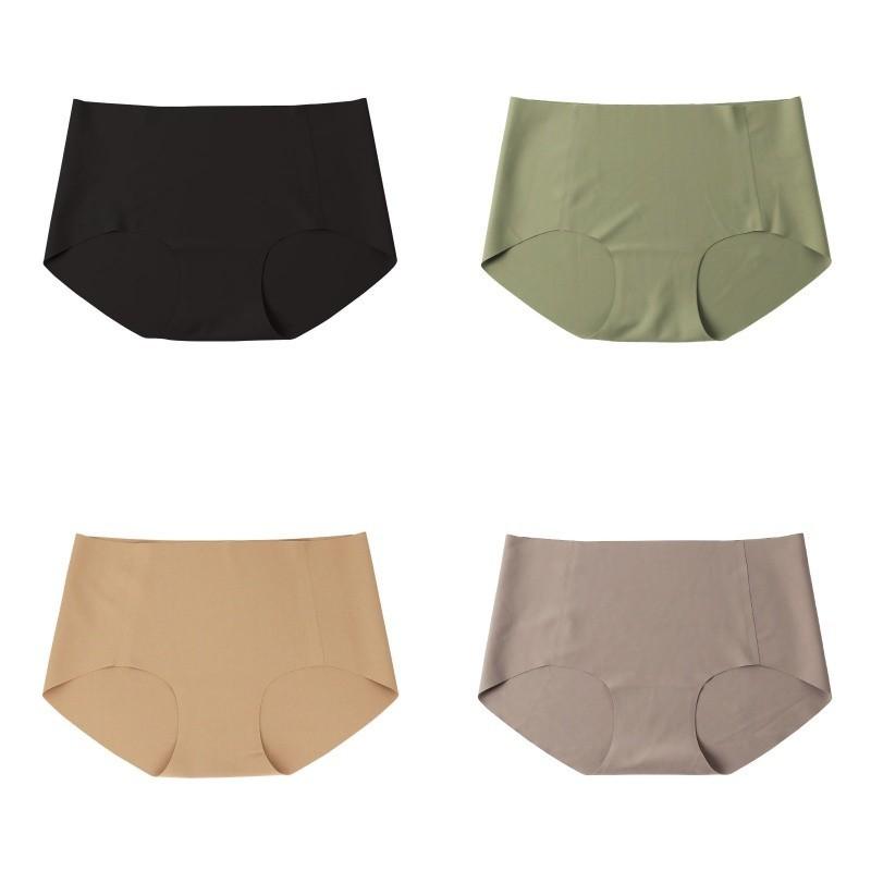 FINETOO Women Seamless and Traceless Panties Solid Antibacterial Lingerie Silk Fabric for Sports Yoga Briefs