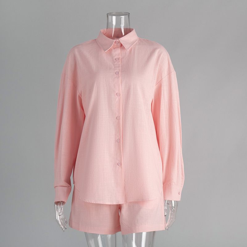 Cardigan Long sleeve Shorts Set 2025 Spring and Summer Outer Wear Simple Solid Western Style Leisure Set Women