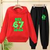 Children's Hooded Tracksuit and Pants for Autumn and Winter Featuring Fun Christmas Prints Casual Comfort, and A Stylish Number 67