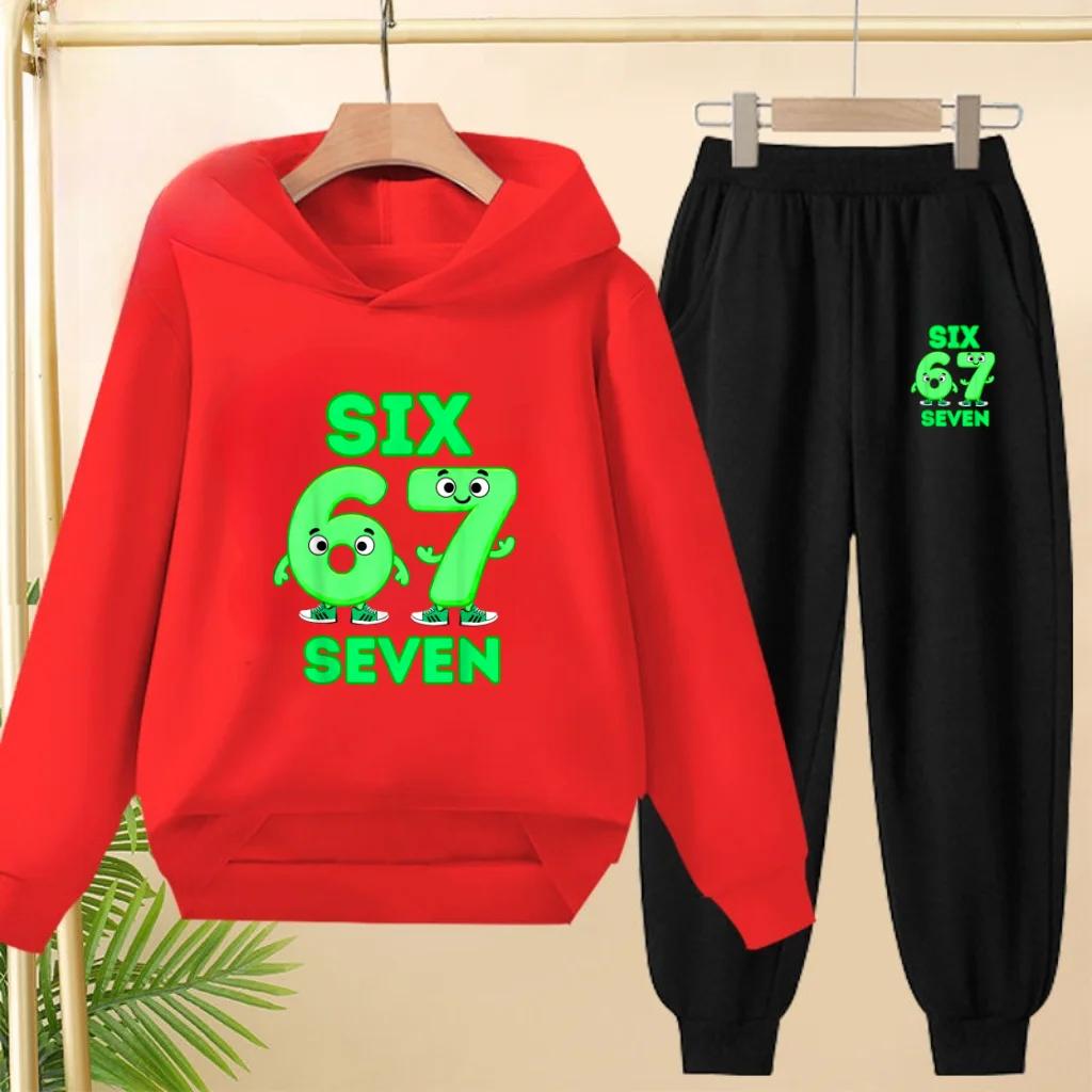 Children's Hooded Tracksuit and Pants for Autumn and Winter Featuring Fun Christmas Prints Casual Comfort, and A Stylish Number 67