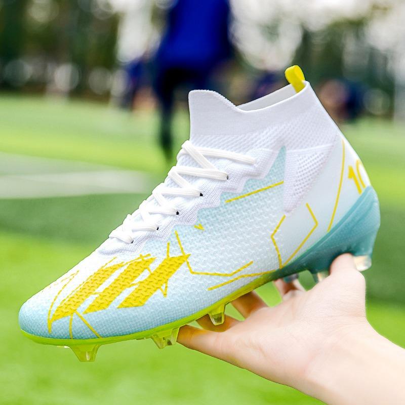 New high-top football shoes, boys and girls, youth training shoes, long nails, broken nails, football shoes