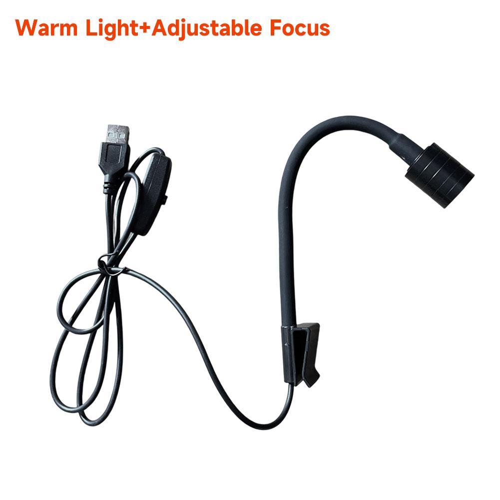 USB Adjustable Focus Aquarium Spot Light Aquascape Clip Lamp for Nano Fish Tank 360° Rotatable Clip Light for Betta/Small Aquariums Accessories