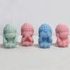 Buddha Statue Silicone Mold 3D Silicone Mold Buddha Candle Molds Don'T Listen Talk Or Look Shape Soy Wax Candle For Birthday