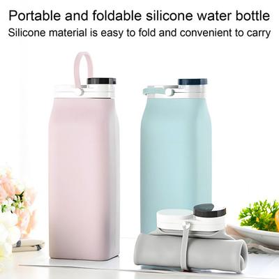 400/600ML Collapsible Silicone Water Bottle Heat-Resistant Leakproof Large Capacity Portable Outdoor Cycling Gym Fitness Sports Travel Folding
