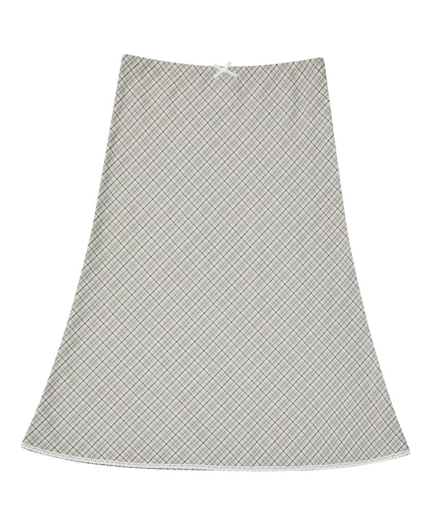Deliscent Some Check Skirt [Light Gray]