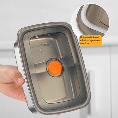 Brotdose mit Deckel Stapelbare Snackbehälter Auslaufsicherer Edelstahl Lebensmittelbehälter für Obst Gemüse Nüsse