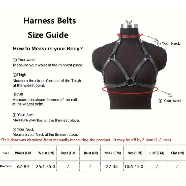 Adjustable Punk Waist Body Chain Belt Gothic Style PU Leather Halter Chest Harness For Women Daily Wear and Parties