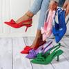 New Women Sandals Brand High Heels Sandals Sexy Pointed Toe Slip On Bow Casual Shoes Office High Heels Women Shoes
