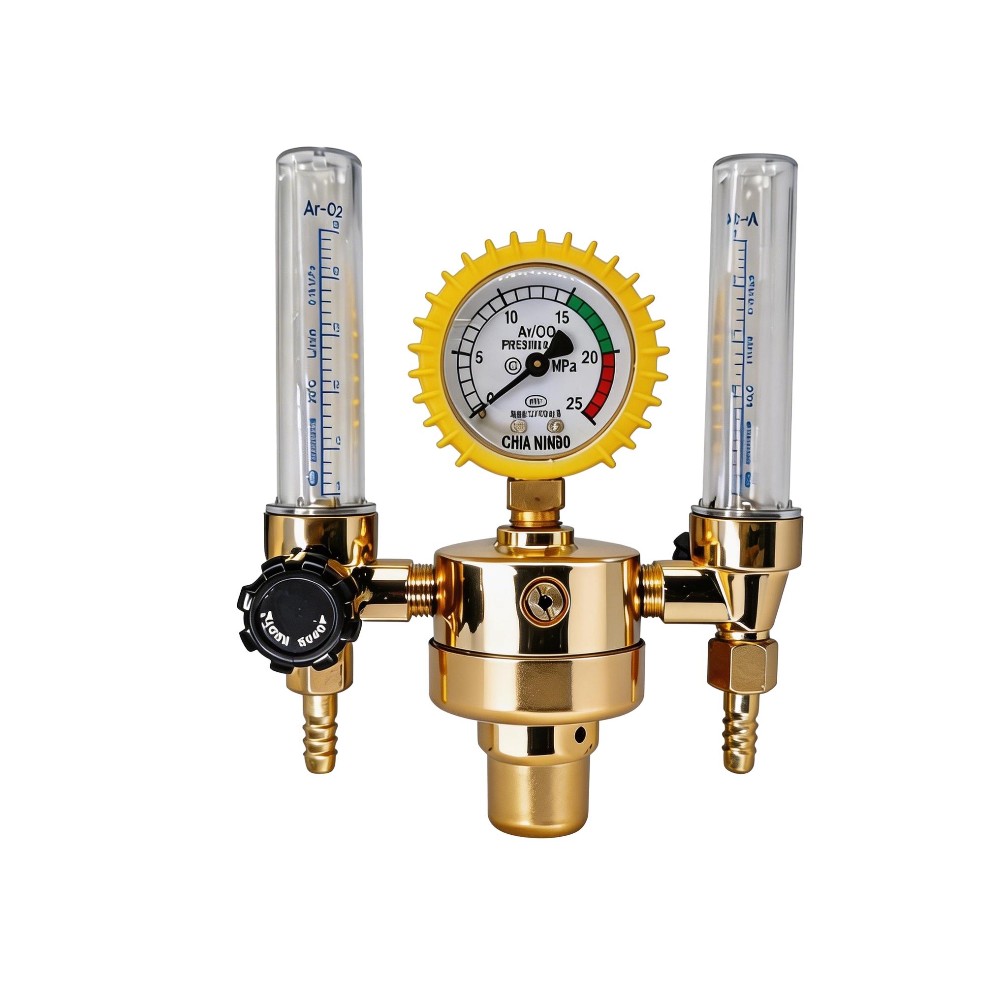 

Dual-tube argon regulator with gauge & dual flow meter for oxygen, CO2, gas welding, TIG & MIG YQAR-731S 1pcs