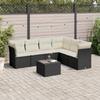 VidaXL Garden Lounge Set 7 Pcs with Cushions Black Wicker 3217686