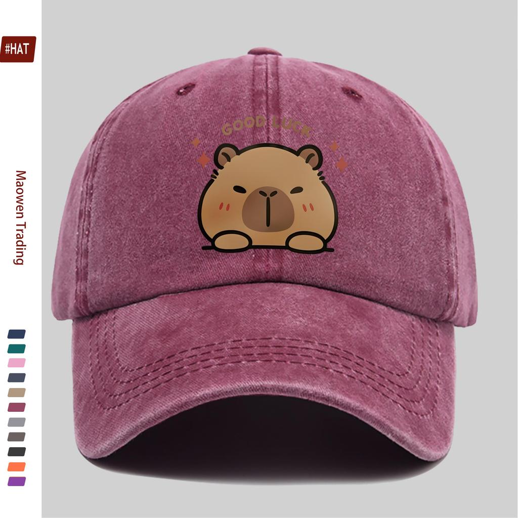 pc Cute Capybara Print Baseball Cap Fashion Casual Design Golf Hat Home Leisure Decor Hat Comfortable Lightweight Papa Cap