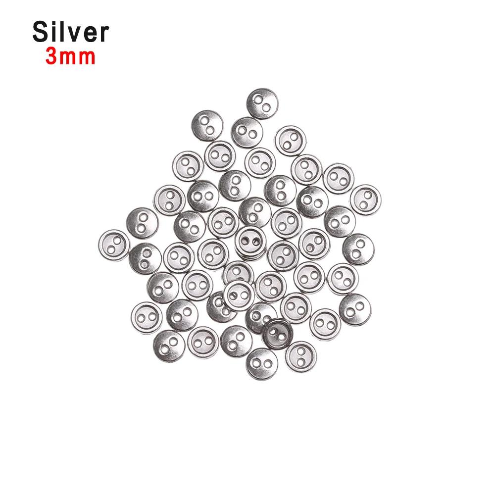 50Pcs Metal Mini Buttons For Doll Clothes Round Bread Buttons Doll Buttons For Diy Sewing Blyth Doll Clothing Sewing 3/4/5/6mm