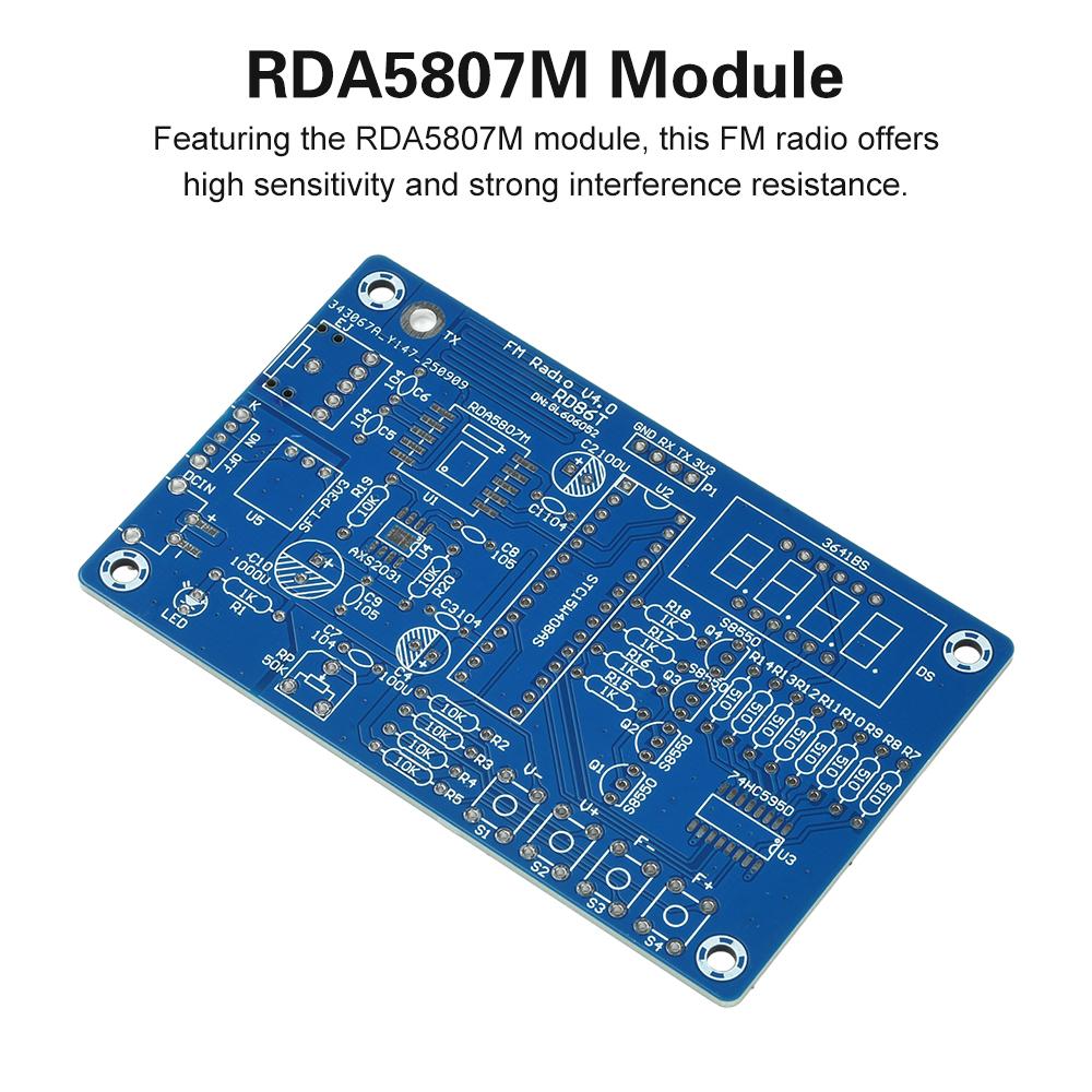 87.5-108MHz FM Radio Kit Digital Display Electronic Diy Parts Manual Welding Type C