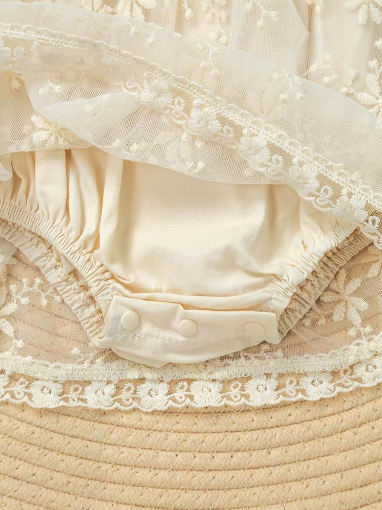 Tuta in pizzo con balze a manica lunga per bambina - Primavera/Estate 2025