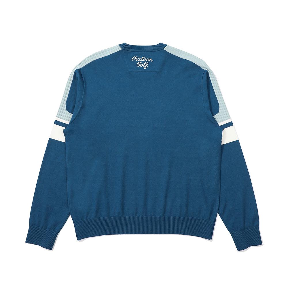 MALBON GOLF Colorblock Signature Knit Blue (Man)