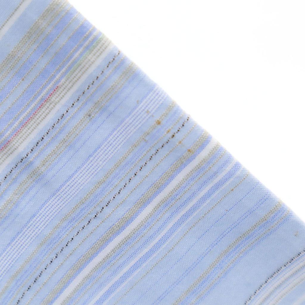 LACOSTE made in Japan Border Pattern Short sleeve shirt 3 Blue Men's Used