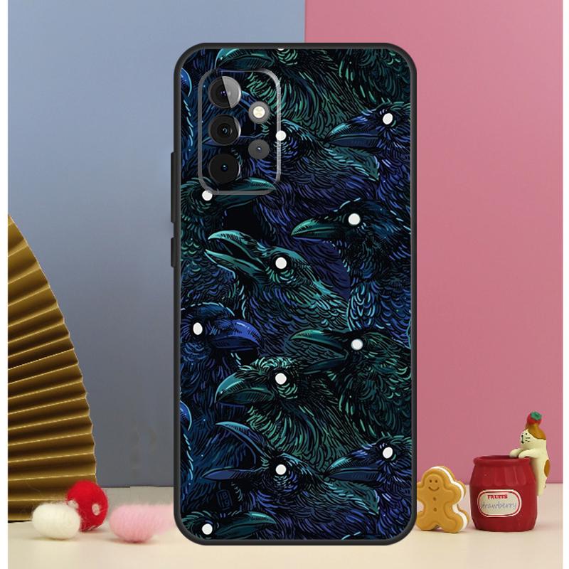 Raven Crow Skull pattern Case For Samsung Galaxy A13 A33 A53 A32 A52 A22 A12 A15 A25 A71 A51 A14 A24 A34 A54 Cover