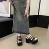 Beach Fashion Waterproof Roman Sandals Ladies Chunky High Heels Fashion High-heeled Slippers Wedge Casual Sandals