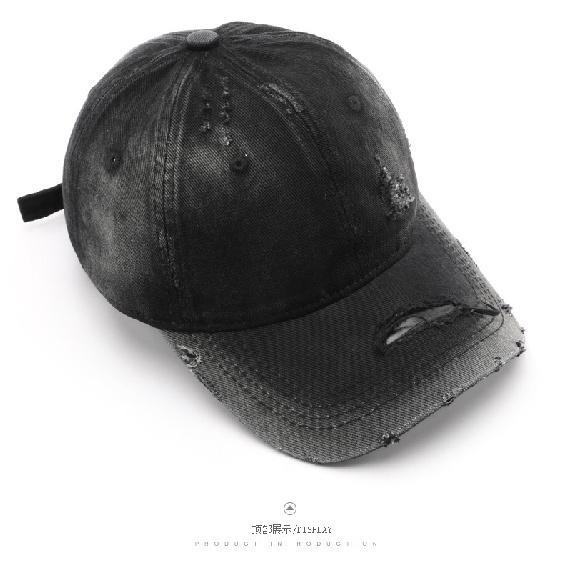 Women's washed and distressed solid-color baseball cap, suitable for outdoor activities, men's travel hat, sun protection and shading