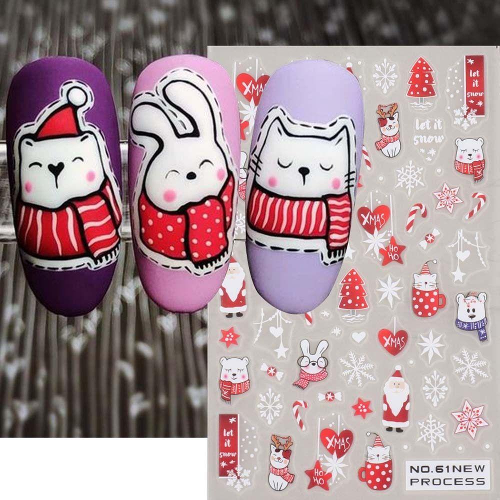 Christmas Nail Charms Christmas Nail Stickers Nail Accessories Christmas Nail Decals   Party