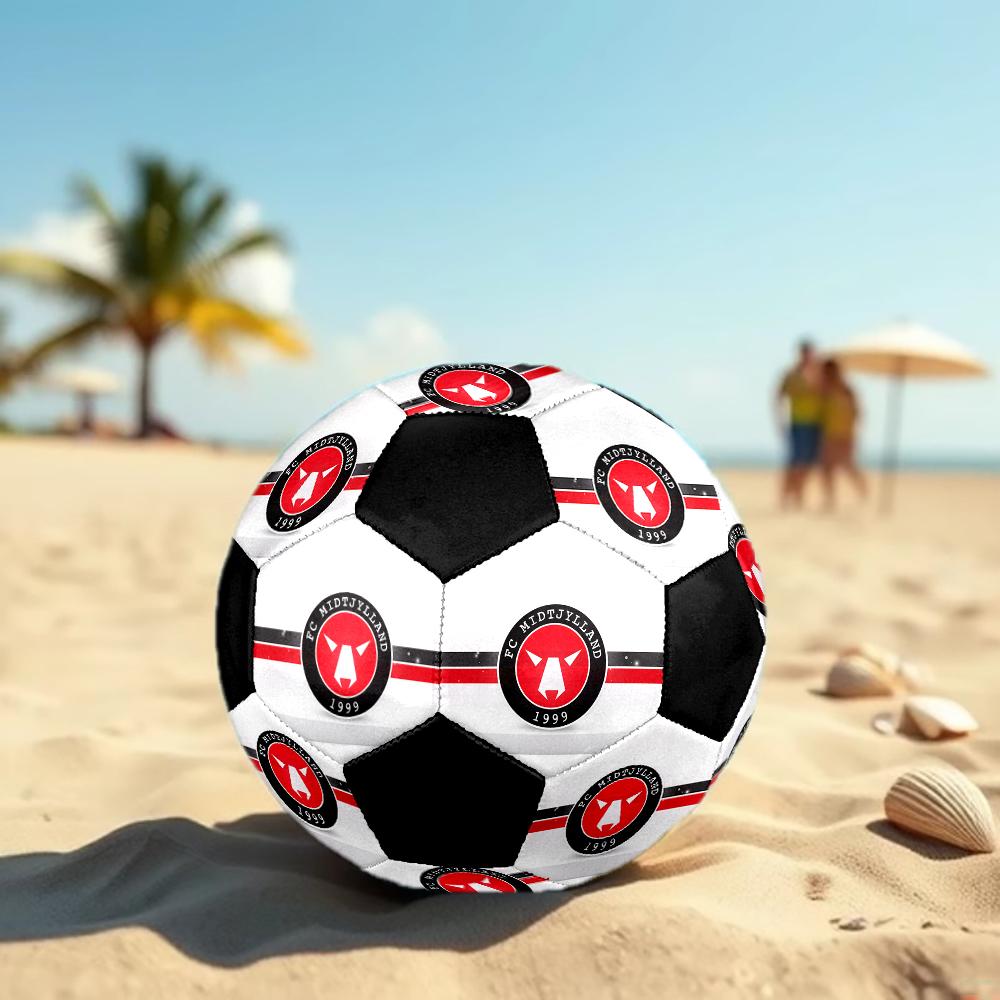 SIZE 5 FC Midtjylland Soccer Ball Colorful All Ages Machine Stitched PVC Competition Ready Durable High-Bounce