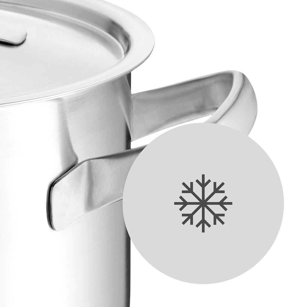 WMF (WMF) Double-handled shallow saucepan, 20cm, IH and gas stove compatible, matte finish, heavy-duty design, "Gourmet Plus Low Casserole," stainless