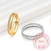925 Sterling Silver GeometrIc 2 Circle Full Zircon Finger Rings for Women Wedding Engagement Party Jewelry Elegant Prom Gift