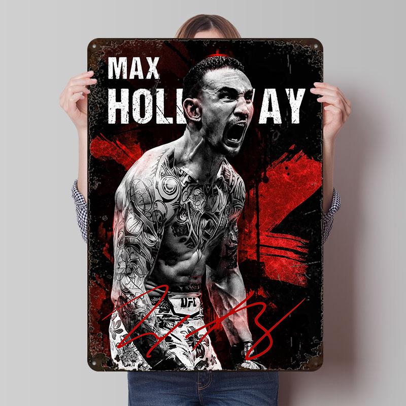 

Max Holloway Fighter Portrait Printed Poster Customized Wall Art Retro Vintage Metal Tin Signs for Room Decoration Bedroom House 20x30cm（7.8x11.8inch）
