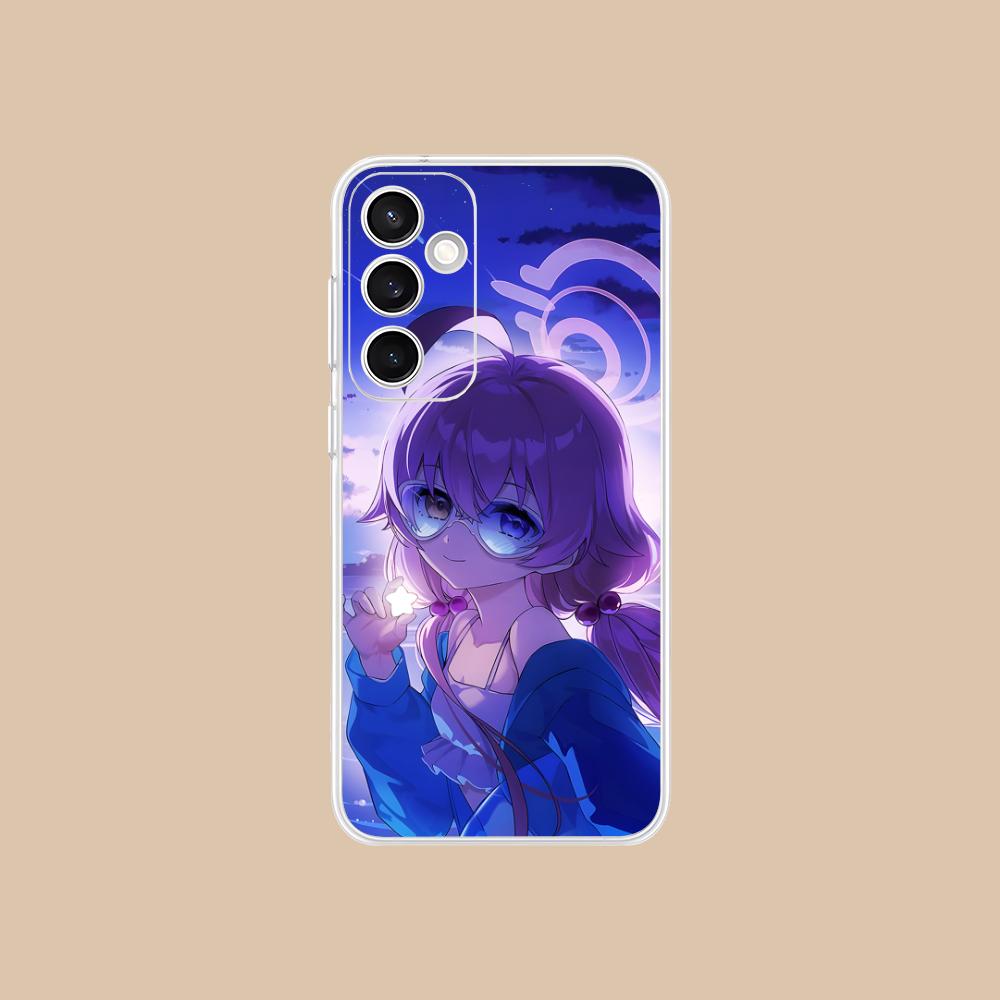 Blue Archive Takahashi Hoshino Clear Mobile Phone Case for Samsung Galaxy S25 S24 S23 S22 S21Plus FE Ultra Colorful Cover