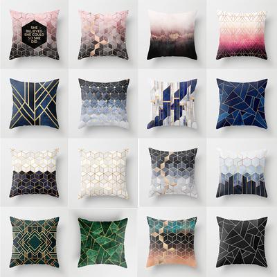20 New Pink Marble Geometric Pillowcase Marble Velvet Sofa Cushion Cover