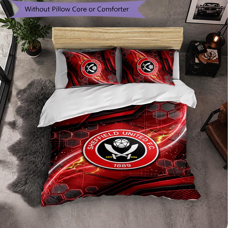 Set Biancheria da Letto Sheffield United Football 3 Pezzi Morbido Set Copripiumino con Federe Set Decorazione Camera da Letto per la Casa