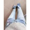 Women's Light Blue Low-Waist Micro-Flare Jeans - Spring/Summer 2025 Slimming Flattering Bell Bottoms