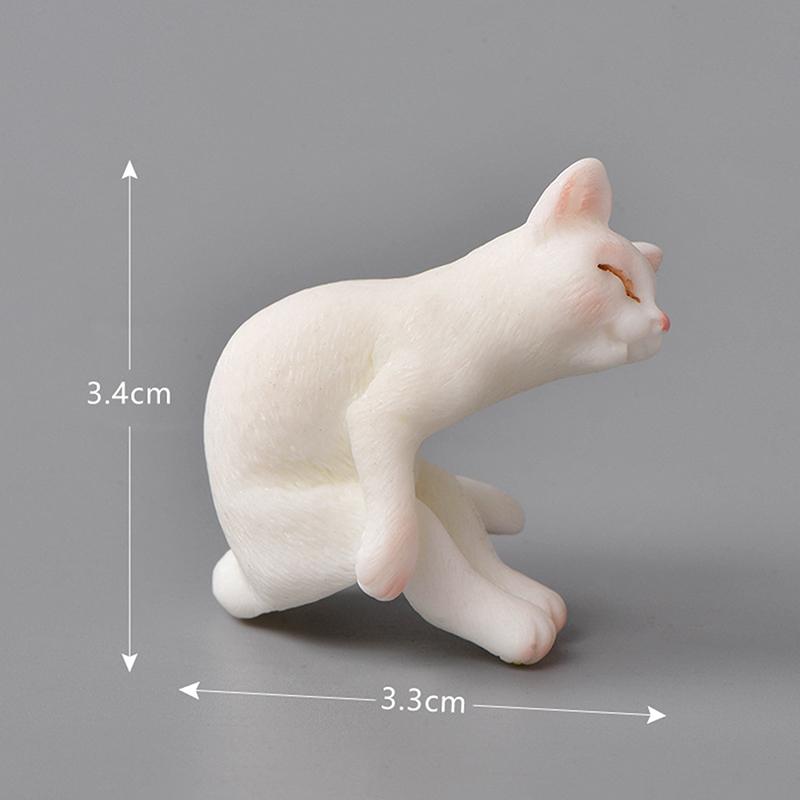 Kawaii Mini Cat Ornament Garden Kitten Statue Gift Miniatures Cat Kitten Family Cat Decorative Figurines Cute Crafts