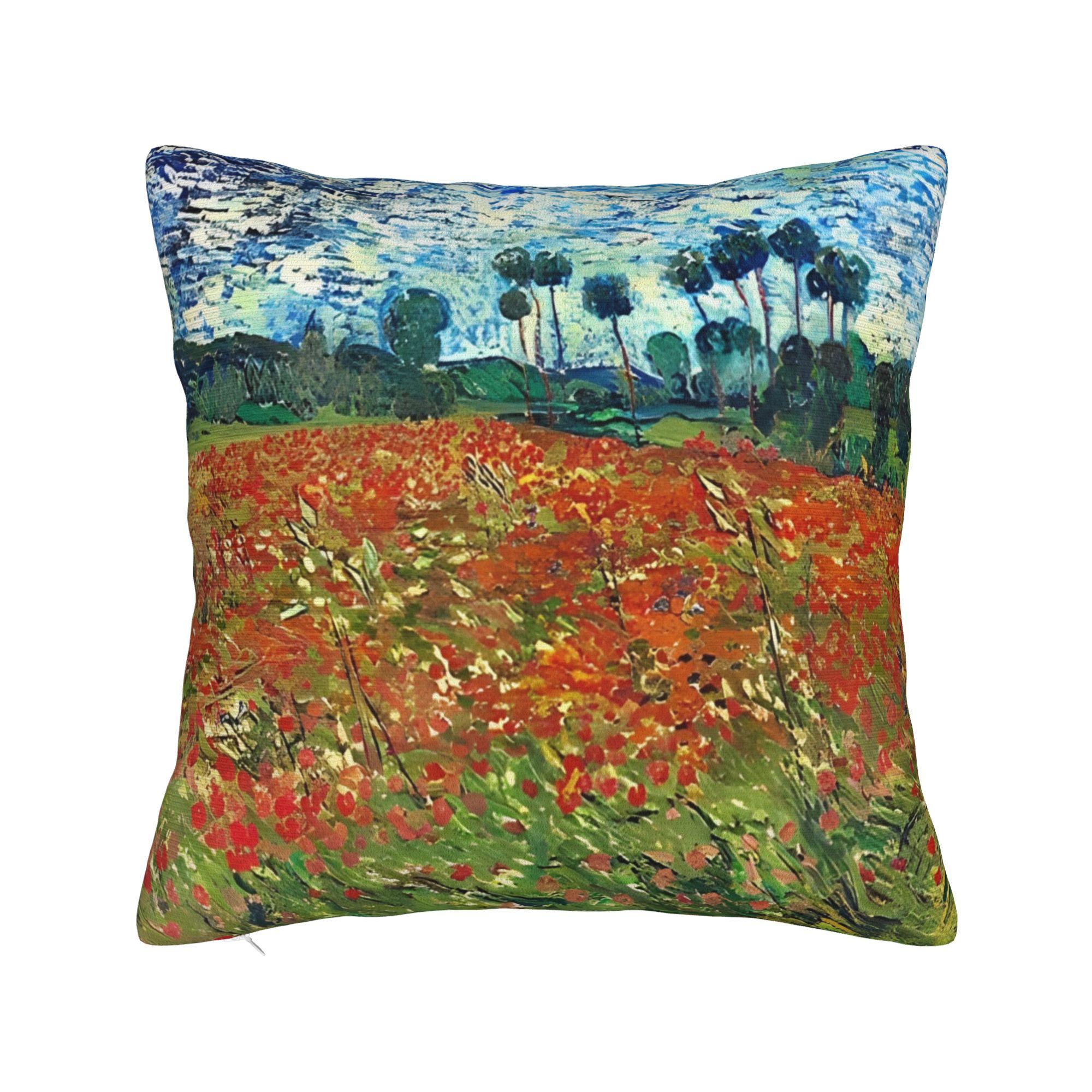 Vincent Van Gogh Bedroom in Arles Square Pillow Covers Polyester Couch Cushion Cover Cool Decorative Throw Pillow Case 40*40 40x40cm