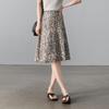 SOFSIL 2026 Summer Retro Leopard Print A-Line Midi Skirt