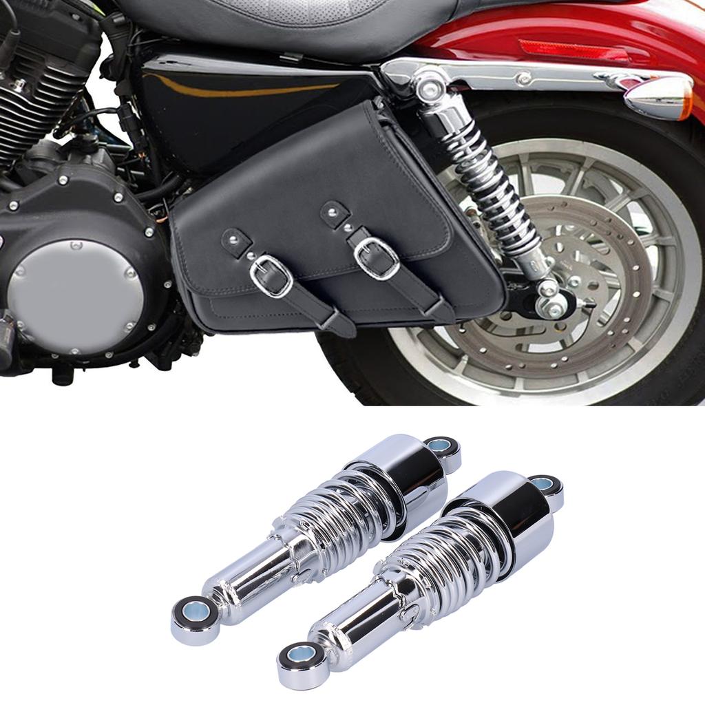 Pair of 10.5in Motorcycle Shocks Absorber Damper Fit for XL883 XL883R 200R 200L(Black Chromeplate )