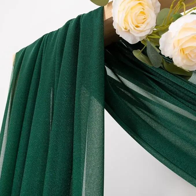 3Pack Set Wedding Arch Drape Fabric Sheer Chiffon Tulle Curtain Draping Backdrop Party Supplies Home Drapery Ceremony Decoration