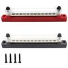 M6 Car Terminal Block Negative Bus Bar 12V 150A Terminal Block 1/4" Power Distribution Block M8 Termianl Bus for Automotive Boat