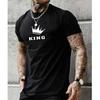 Summer Round Neck 3D King Printed Top Fashionable Casual Short Sleeved Men's T-shirts