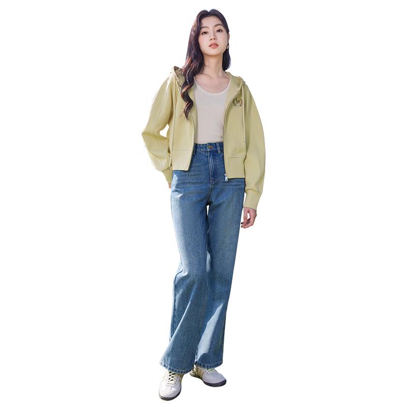 

Women s Yellow Zip-Up Hooded Cardigan XL
