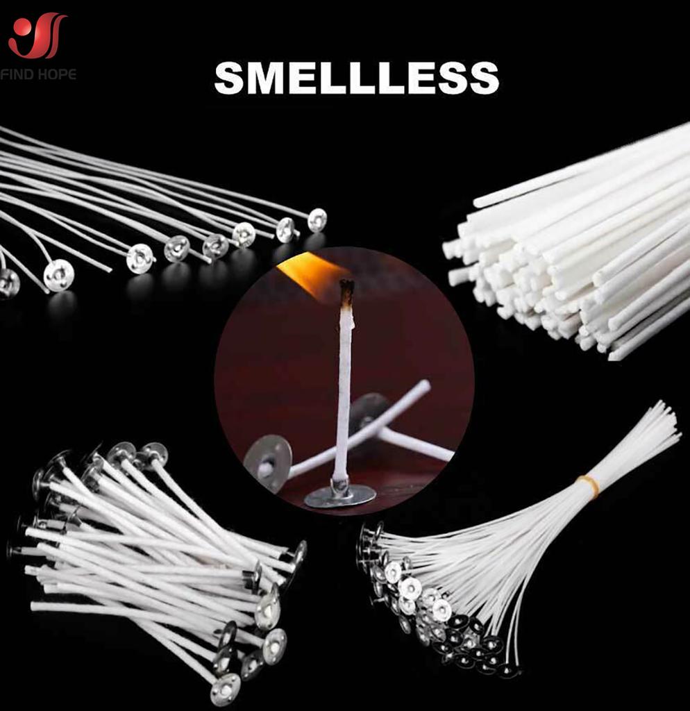 100Pcs Candle Wicks 2.5/9/15/20cm Smokeless Wax Pure Cotton Core For DIY Candles Making Pre-Waxed Wick Handmade Material Tools