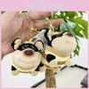 Cute Short Plush Black Bee Dog Pendant Keychain For Car And Bag Accessories