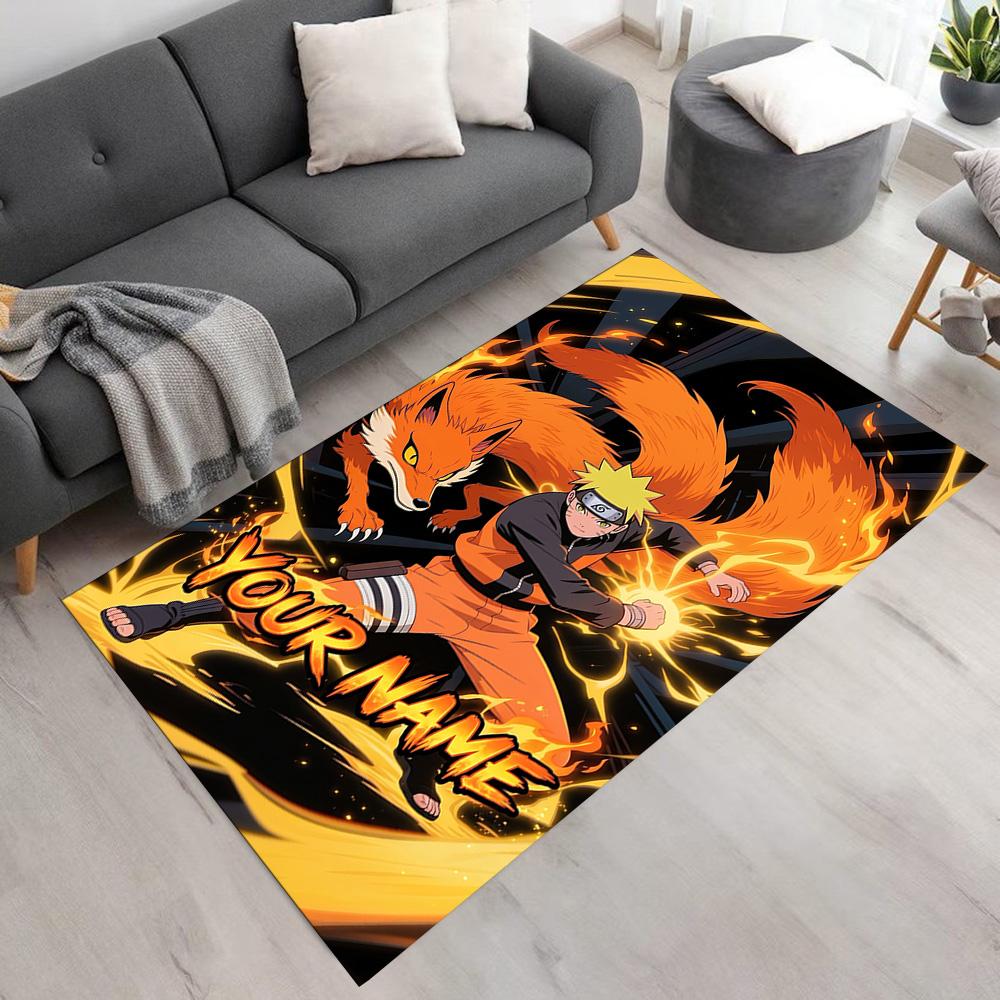 Naruto Character Personalized Text Area Rug Design for Decorate Room Living Rooms Kitchen Outdoor Antislip Carpet Anime Office Decor