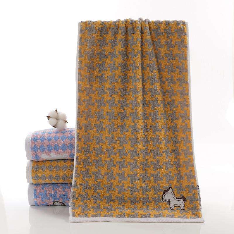 Striped Monogrammed Cotton Towel Pony Pattern Cartoon Absorbent Color Woven Bathroom Towel