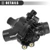 Motoforti Car Auto Thermostat, Thermostat Housing, for BMW 525i 2006-2007, Metal, with Sensor, 11537549476 11537536655, Black
