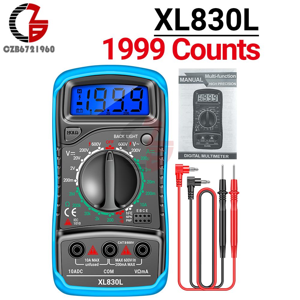 XL830L Digital Multimeter Esr Meter Testers Voltage Current Meter Automotive Electrical Transistor Peak Tester Capacitance Meter