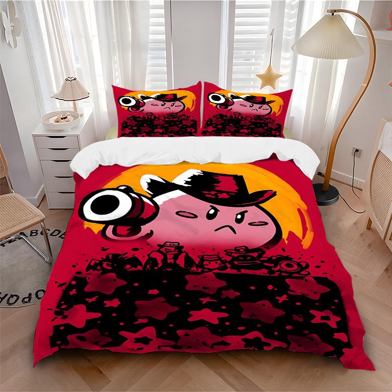 3pcs bedding set Kirby Includes 1 Comforter + 2 Pillowcases, Without Pillow Inserts, Soft Comfortable,a0909186 135x200cm