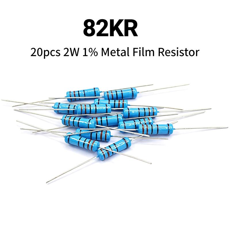 2W 1% Low Error Metal Film Resistor Assortment 20Pcs 1R-10M for PCB Design and Prototype Production