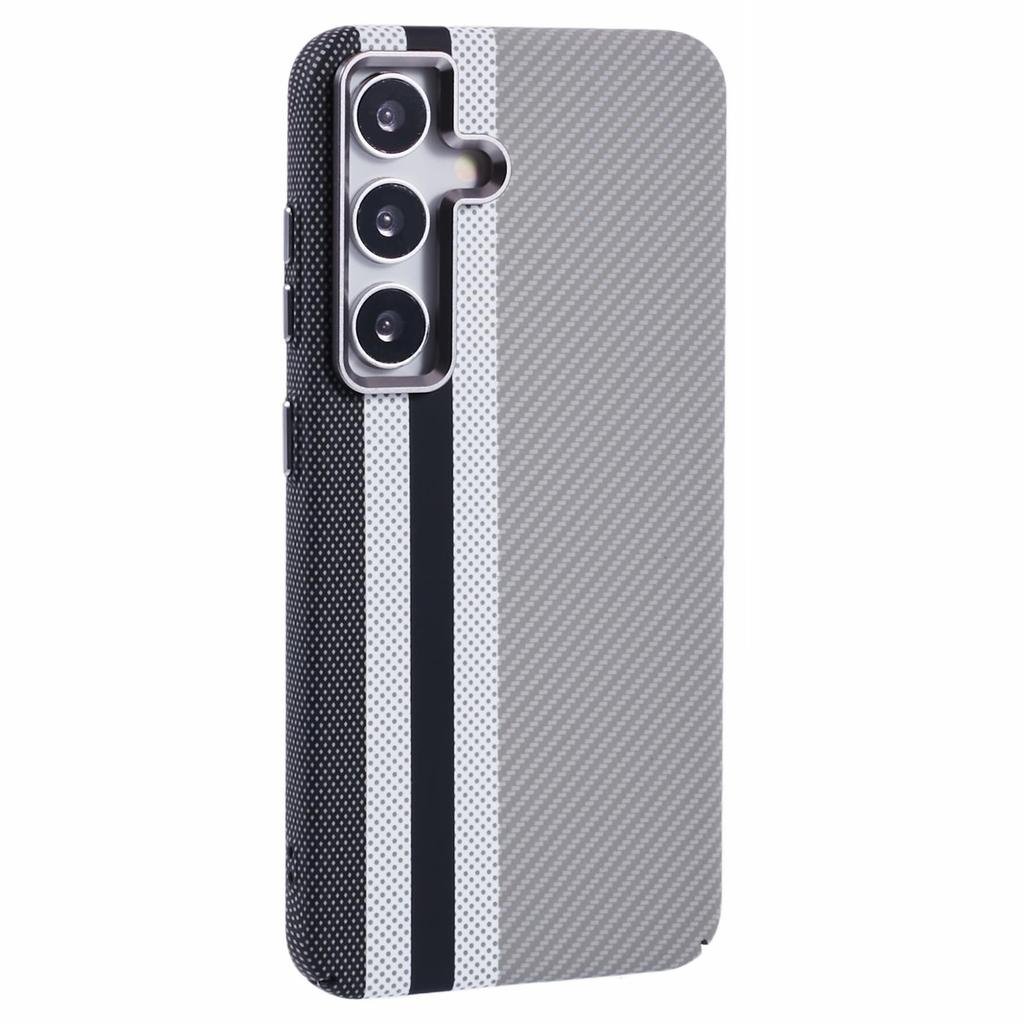 For Samsung Galaxy S24+ Case Compatible with MagSafe Carbon Fiber Texture Water-Transfer PC Phone Cover