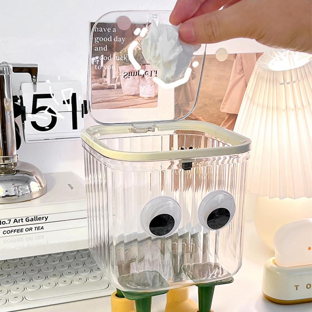 [Queen-b] Unique and Cute Desktop Trash Can, Small Storage Box, Fun Desk Organizer for Office and Office Use, Multifunctional (Small - No Lid)